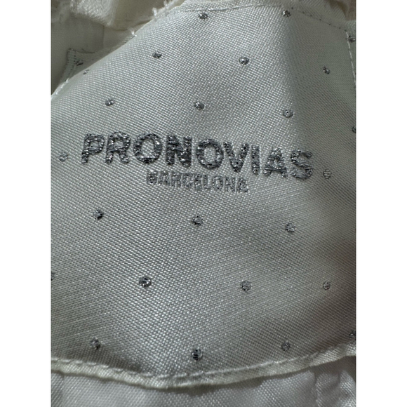 Pronovias Dafnis custom elaborately beaded strapless Wedding Dress/veil Sz 10/6 - Picture 12 of 16